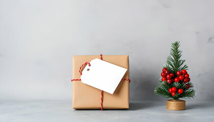 Obraz premium christmas card with gift box