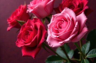 Obraz premium pink and red roses background
