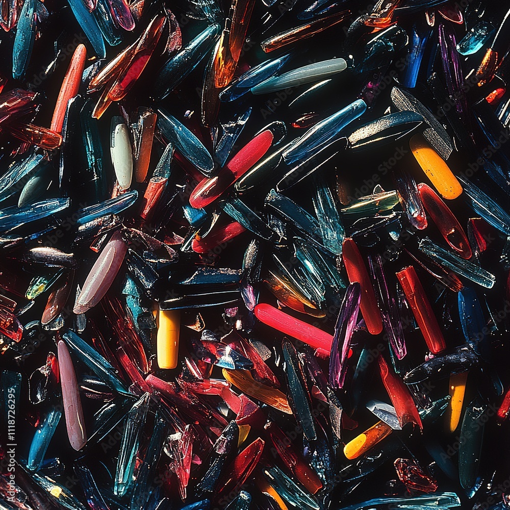 Poster exploring vibrant crystals abstract macro photography indoor studio colorful environment close-up vi