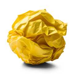 crumpled yellow paper ball 