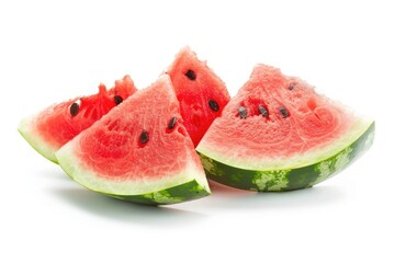 Watermelon slices isolated on a white background.