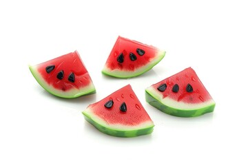 Watermelon slices isolated on a white background.
