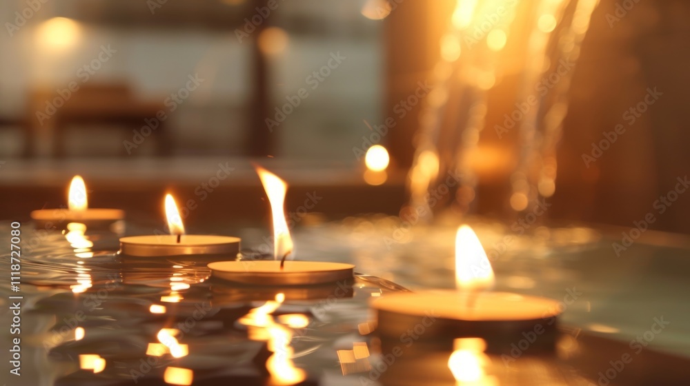 Poster the flames of the candles sway gently creating a mesmerizing display that aids in relaxation and foc