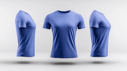 Royal Blue Boat Neck T-Shirt 3D Mockup on Mannequin. Generative AI