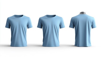 3D Render MOCKUP Pocket Tee in Light Blue. Generative AI