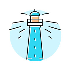 lighthouse progress color icon vector. lighthouse progress sign. isolated symbol illustration