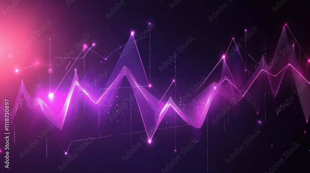 Poster abstract design featuring a colorful wave pattern representing data visualization.