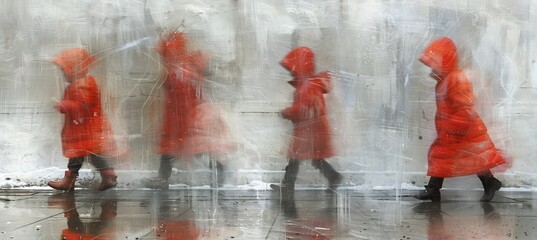 Dynamic motion blur effect capturing family a quickmoving scene with blurred edges and movement lines representing lively debates activities or playful fights providing space for additional themes