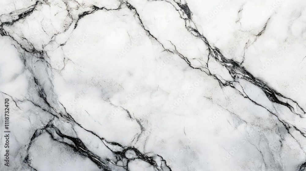 Poster elegant white marble surface with intricate black veins and patterns.
