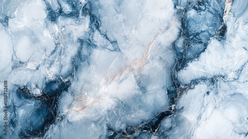Poster abstract blue and white marble texture with intricate patterns and veining.