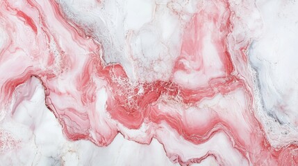 Abstract pink and white marble texture with flowing patterns and intricate details.