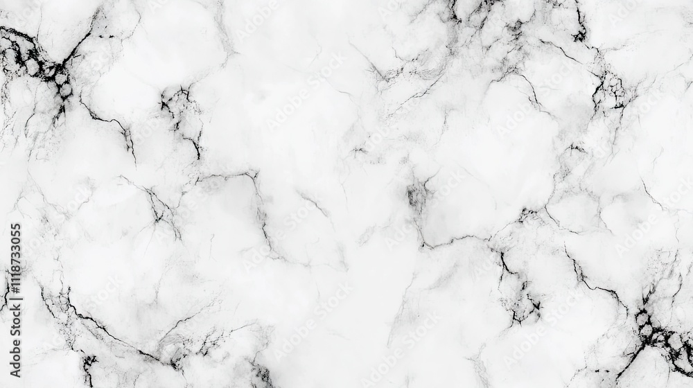 Aufkleber elegant white marble texture with dark veins creating a luxurious pattern.
