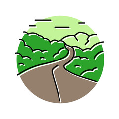 road leading forward progress color icon vector. road leading forward progress sign. isolated symbol illustration