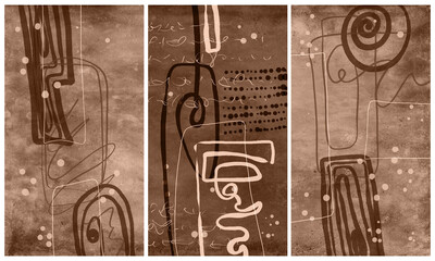 Modern interior triptych.