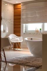 Luxurious Modern Bathroom Interior with Warm Lighting