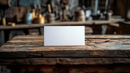 Blank Business Card Mockup with Construction Tools. Generative AI