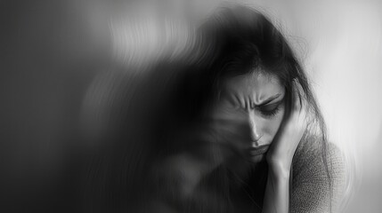 Obraz premium Image employing long exposure photography to blur movement and convey the feeling of restless discomfort