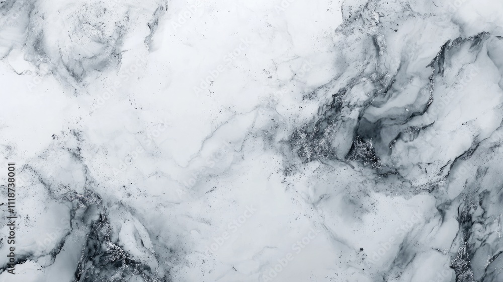 Poster elegant black and white marble texture, showcasing intricate patterns and smooth surface.