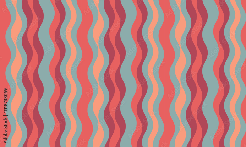 Aufkleber vertical striped design with flowing curves and textured waves. artistic colors blend with simplicit