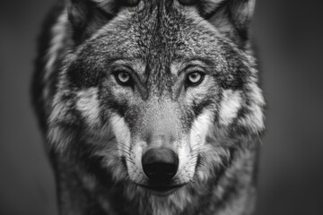 Fototapeta premium Close up portrait of beautiful and dangerous female wolf.