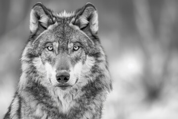 Fototapeta premium Close up portrait of beautiful and dangerous female wolf.