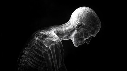 Photographic image using shadows to represent the darkness and burden of chronic pain