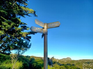 signpost on the hill