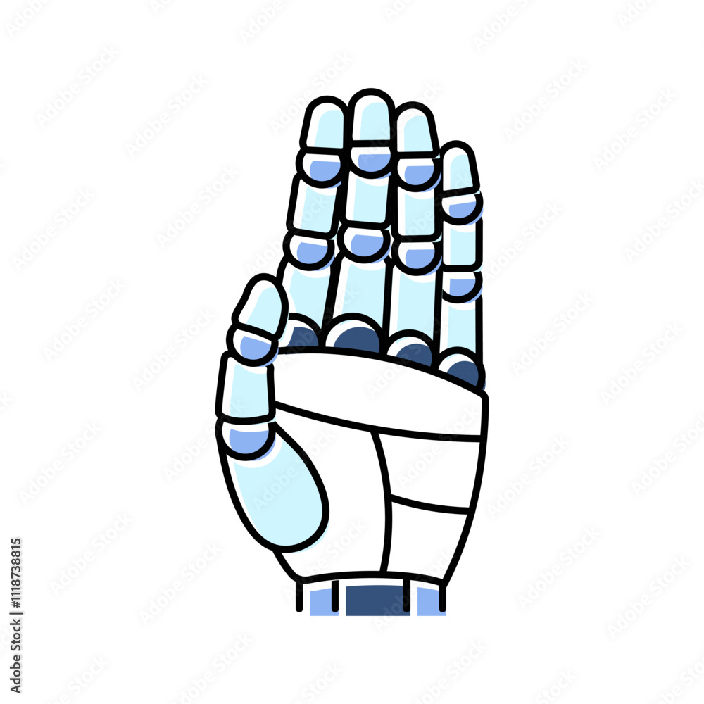 Poster stop robot hand gesture color icon vector. stop robot hand gesture sign. isolated symbol illustratio