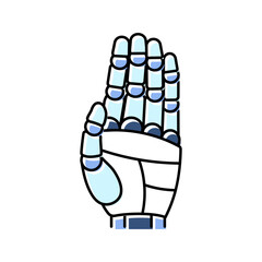 stop robot hand gesture color icon vector. stop robot hand gesture sign. isolated symbol illustration