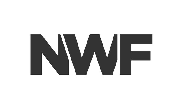 NWF logo design template with strong and modern bold text. Initial based vector logotype featuring simple and minimal typography. Trendy company identity.