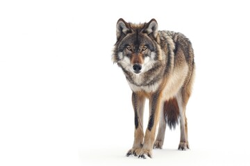 Fototapeta premium Gray wolf isolated on white background wolf wolf