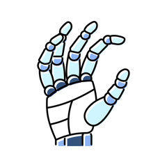 hold robot hand gesture color icon vector. hold robot hand gesture sign. isolated symbol illustration