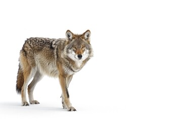 Obraz premium wolf wolf Grey wolf staring at its chase. Isolated on white.