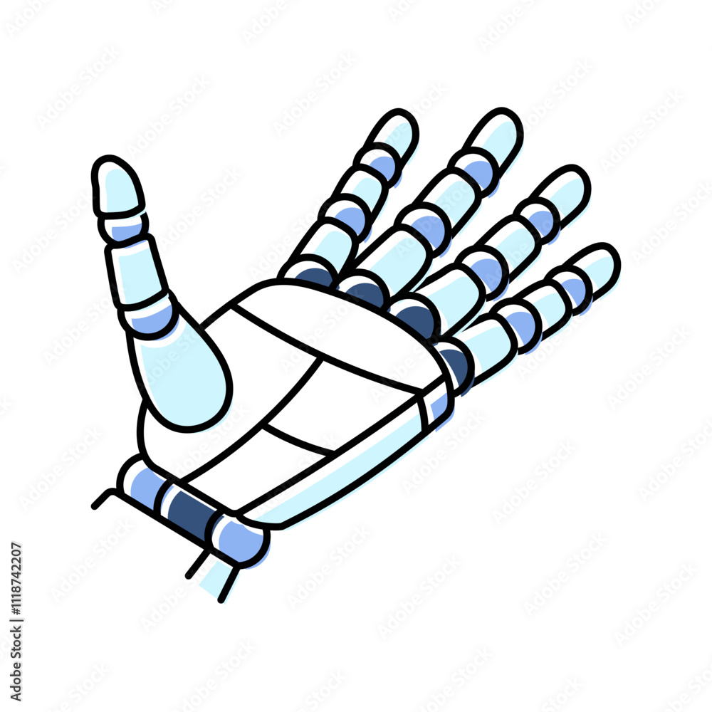 Aufkleber help robot hand gesture color icon vector. help robot hand gesture sign. isolated symbol illustratio