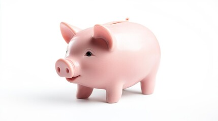 Modern Piggy Bank Design Isolated on White. Generative AI