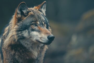 Obraz premium Timber Wolf Canis lupus Portrait captive animal