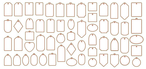 Christmas gifts tag labels set outline hand drawn doodle vector illustration, Christmas, New Year festive seasonal traditional holiday labels decor, Advent Calendar, new Year events