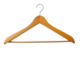 Wooden hanger with smooth shape and single hook for clothes storage in organized spaces