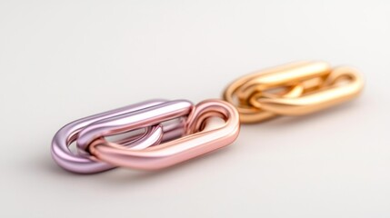 Naklejka premium Metallic Paper Clips Set on White Background. Generative AI