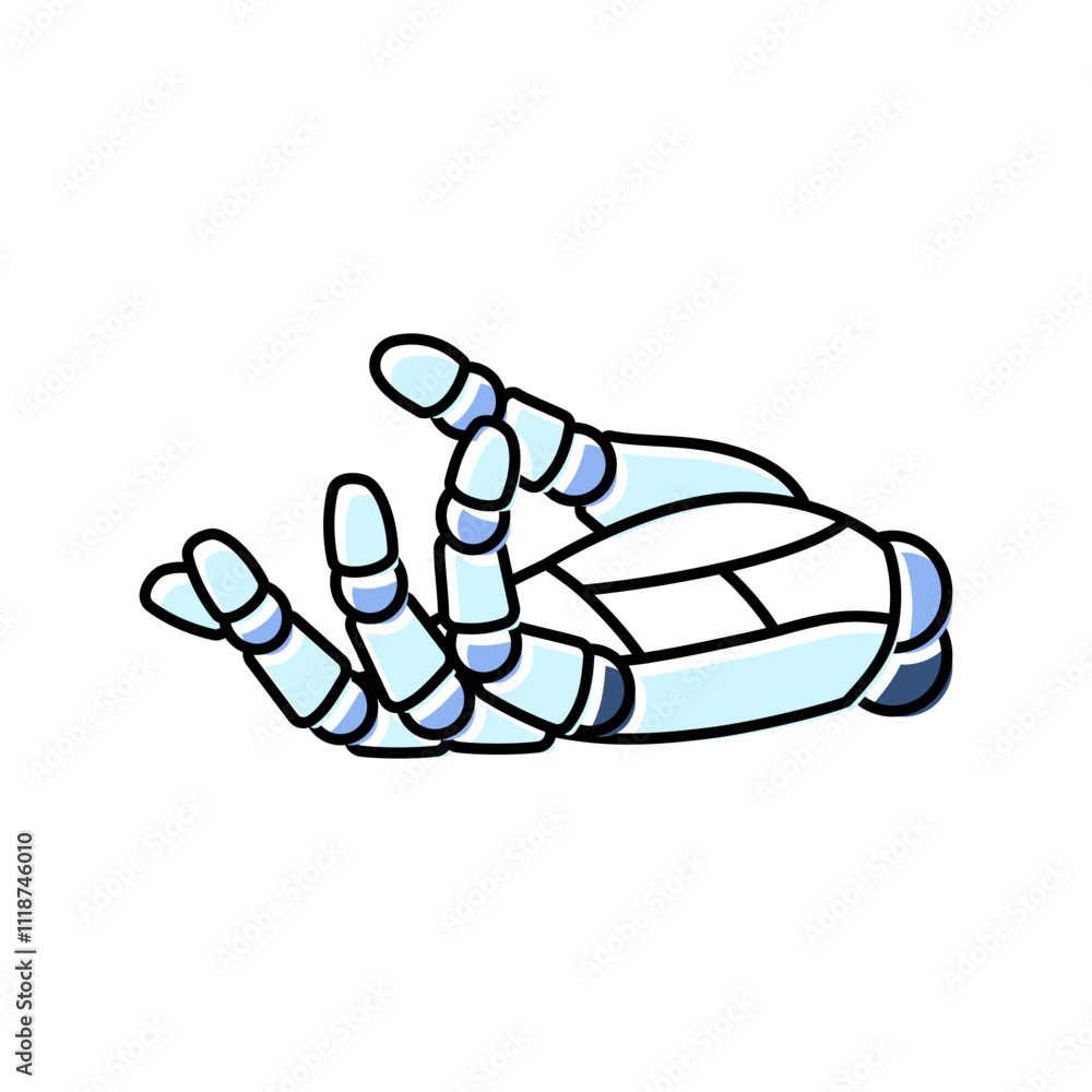 Poster give robot hand gesture color icon vector. give robot hand gesture sign. isolated symbol illustratio