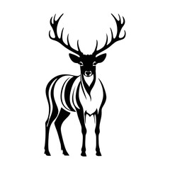 Large elk Deer vector silhouette vector illustration 