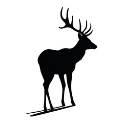 Large elk Deer vector silhouette vector illustration 