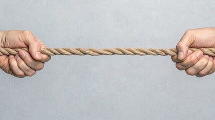 A close-up of hands pulling on a rope that's about to snap, symbolizing reaching a breaking point under stress