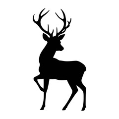 Large elk Deer vector silhouette vector illustration 