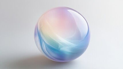 translucent, pastel-colored sphere on a light background
