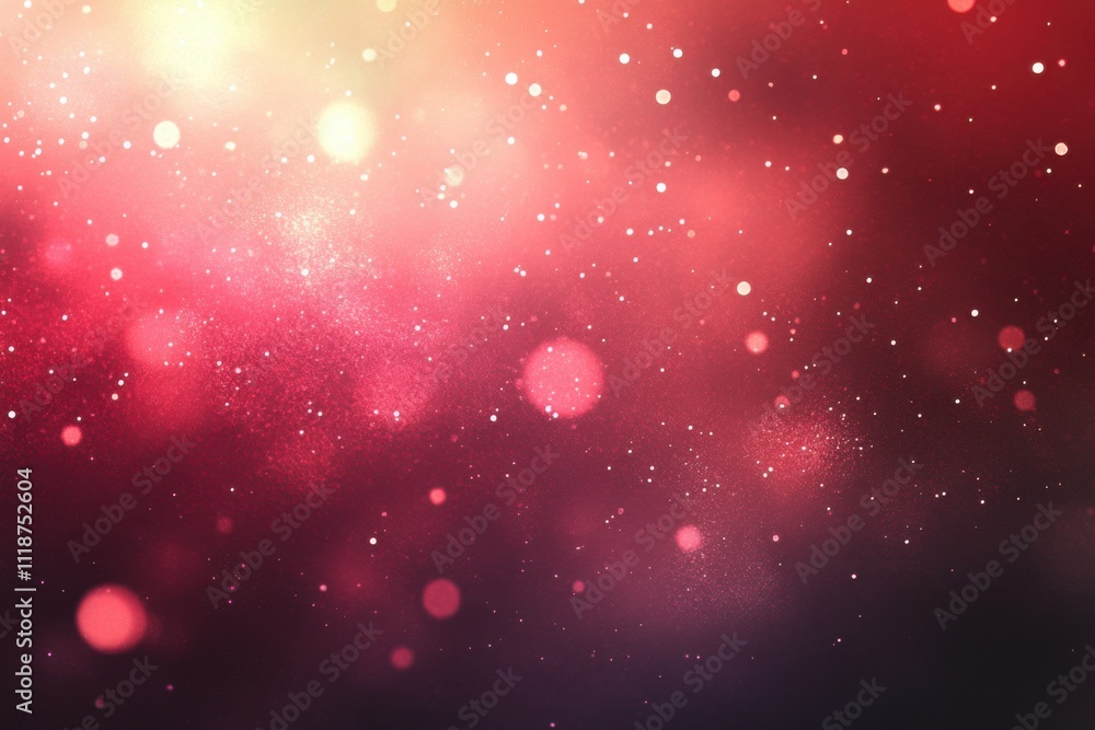 Poster A beautiful bokeh background with glowing lights and stars in red tones. The effect is a soft, blurred gradient that creates an ethereal atmosphere.