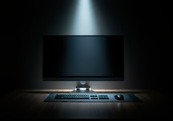 Modern computer,laptop with blank screen background.