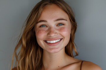 Naklejka premium portrait of a happy beautiful girl