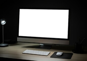Fototapeta premium Modern computer,laptop with blank screen background.