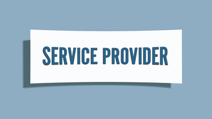 Service Provider. A card isolated on blue background.